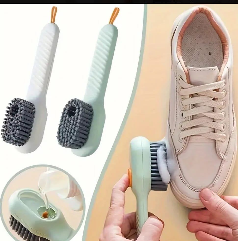 All-Purpose Shoe Cleaning Brush with Built-In Liquid Dispenser – Laundry & Sneaker Care Tool