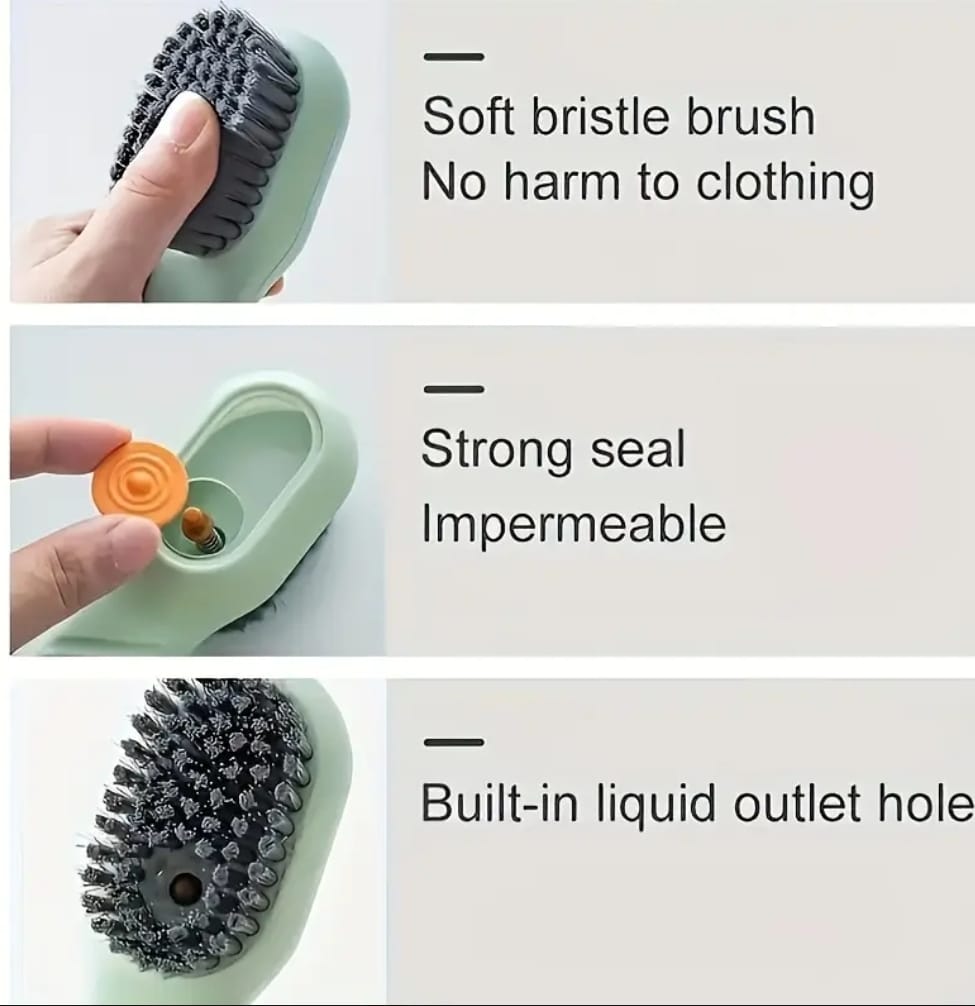 All-Purpose Shoe Cleaning Brush with Built-In Liquid Dispenser – Laundry & Sneaker Care Tool