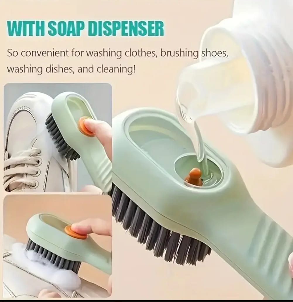All-Purpose Shoe Cleaning Brush with Built-In Liquid Dispenser – Laundry & Sneaker Care Tool