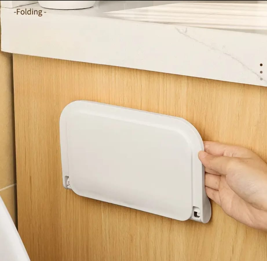 Foldable Wall Shelf – Wall Mounted Plastic Storage Rack for Towels, Clothes & Accessories