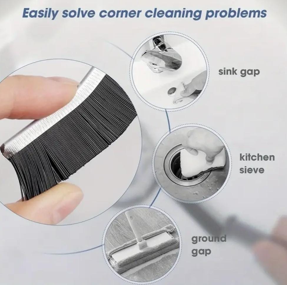 3-Piece Hard Bristle Crevice Cleaning Brush Set – Multifunctional Gap Cleaners for Home & Kitchen