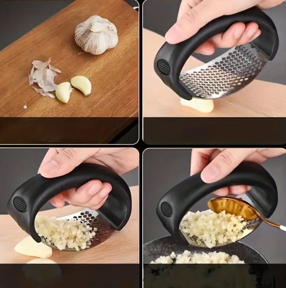 Effortless Garlic Press – Stainless Steel Manual Crusher for Fast, Easy Food Prep
