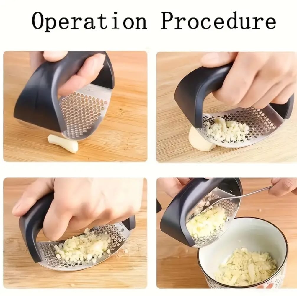 Effortless Garlic Press – Stainless Steel Manual Crusher for Fast, Easy Food Prep