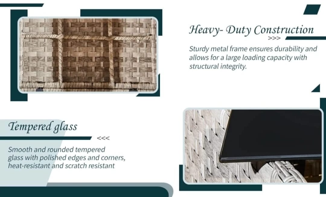 4 Piece Rattan Outdoor Furniture Sofa Table Chair Set Garden Patio Conservatory