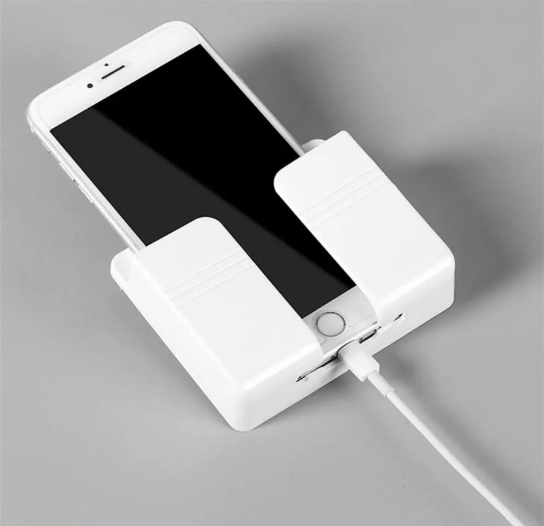 Stick-On Wall Organizer – Phone Charger, Remote Control & Accessory Holder
