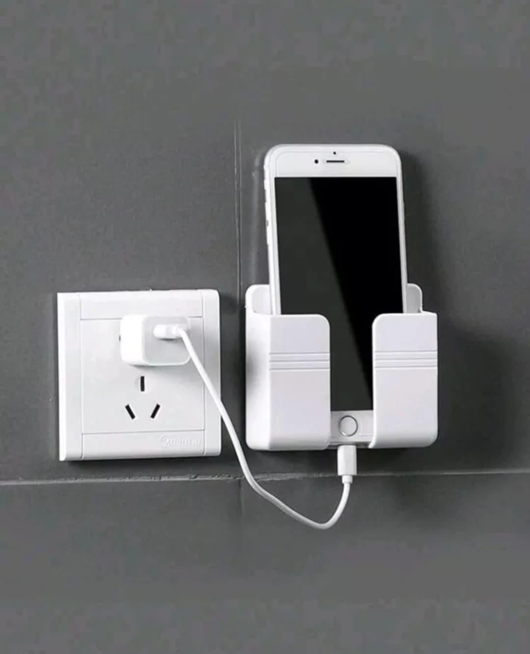 Stick-On Wall Organizer – Phone Charger, Remote Control & Accessory Holder
