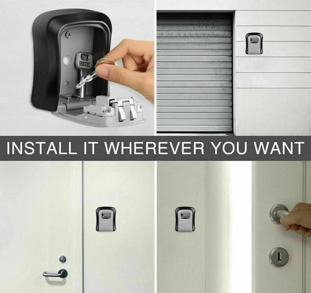 Outdoor Key Safe Box 4 Digit Wall Mounted High Security Code Lock-Storage Set UK