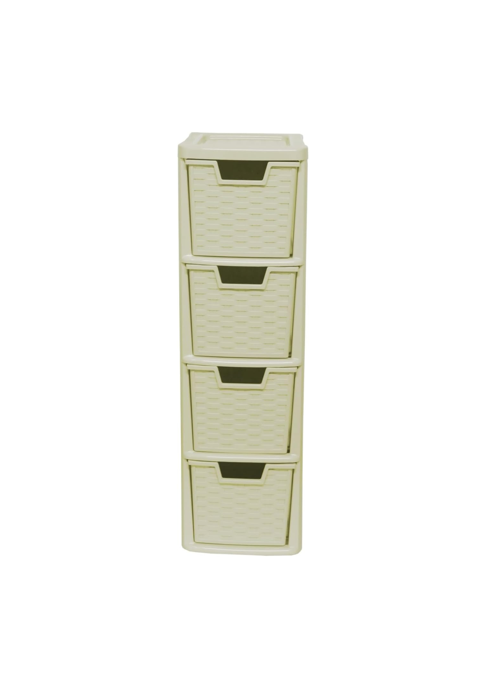 4 Drawer Storage Tower Unit – A5 Desktop Organizer for Home, Office, School | Stationery, Cosmetics & Jewellery Box – Cream Colour