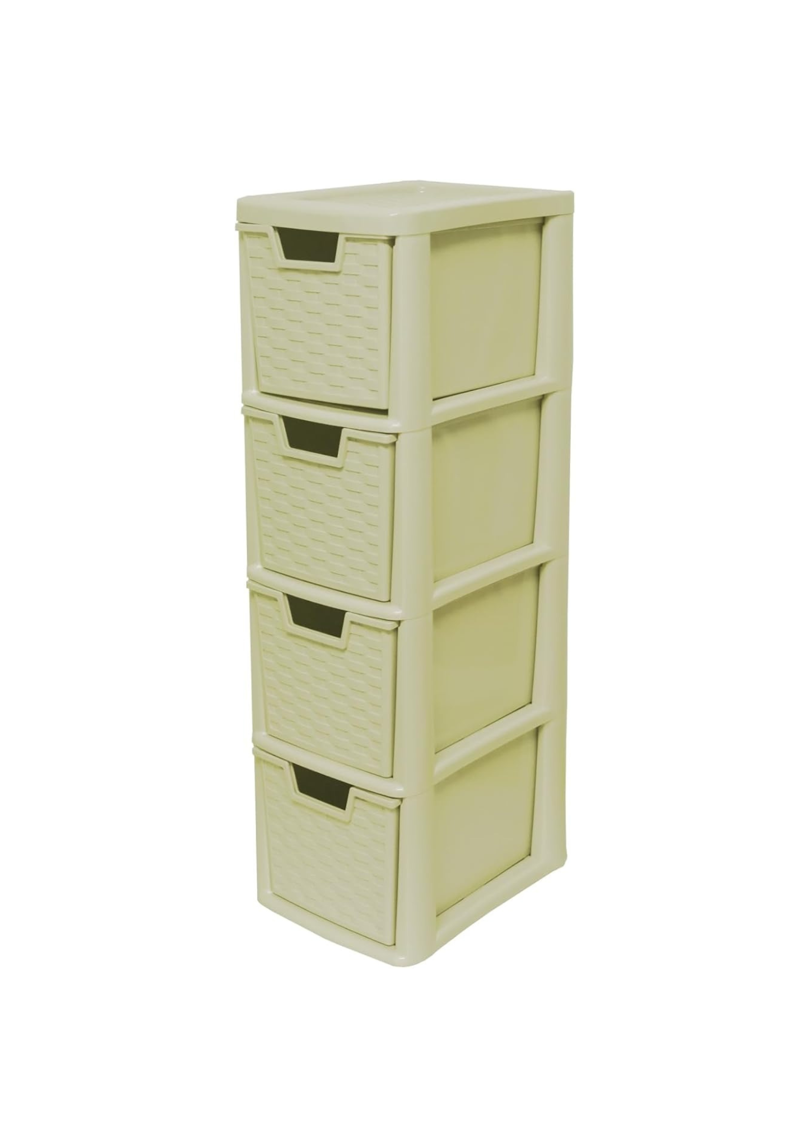 4 Drawer Storage Tower Unit – A5 Desktop Organizer for Home, Office, School | Stationery, Cosmetics & Jewellery Box – Cream Colour