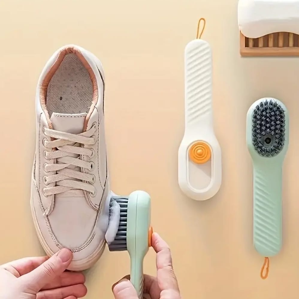 All-Purpose Shoe Cleaning Brush with Built-In Liquid Dispenser – Laundry &amp; Sneaker Care Tool