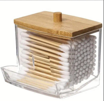Cotton Bud Holder Storage Organiser Cotton Swab Dispenser Container with Lid