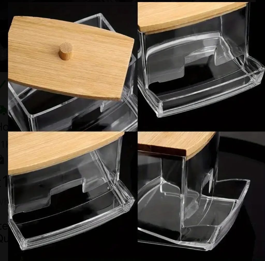 Cotton Bud Holder Storage Organiser Cotton Swab Dispenser Container with Lid