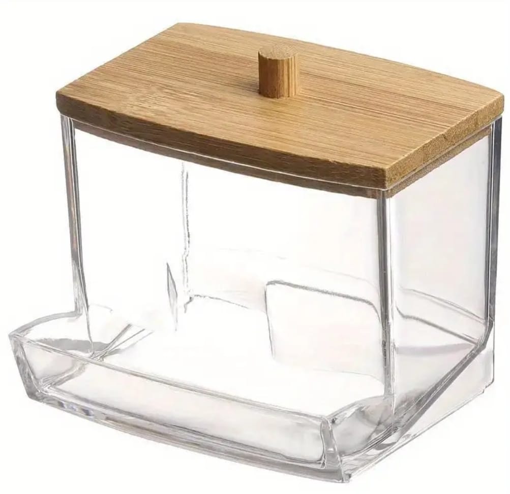 Cotton Bud Holder Storage Organiser Cotton Swab Dispenser Container with Lid