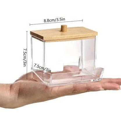 Cotton Bud Holder Storage Organiser Cotton Swab Dispenser Container with Lid