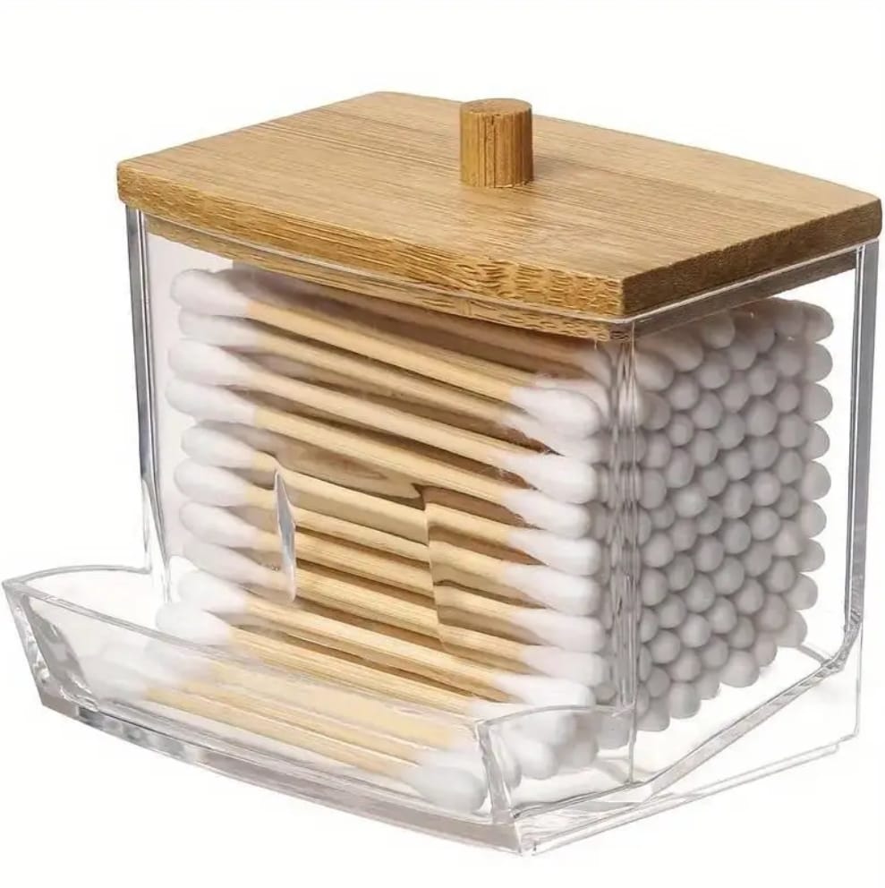 Cotton Bud Holder Storage Organiser Cotton Swab Dispenser Container with Lid