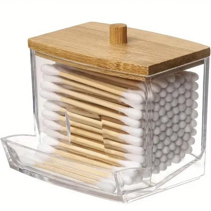 Cotton Bud Holder Storage Organiser Cotton Swab Dispenser Container with Lid