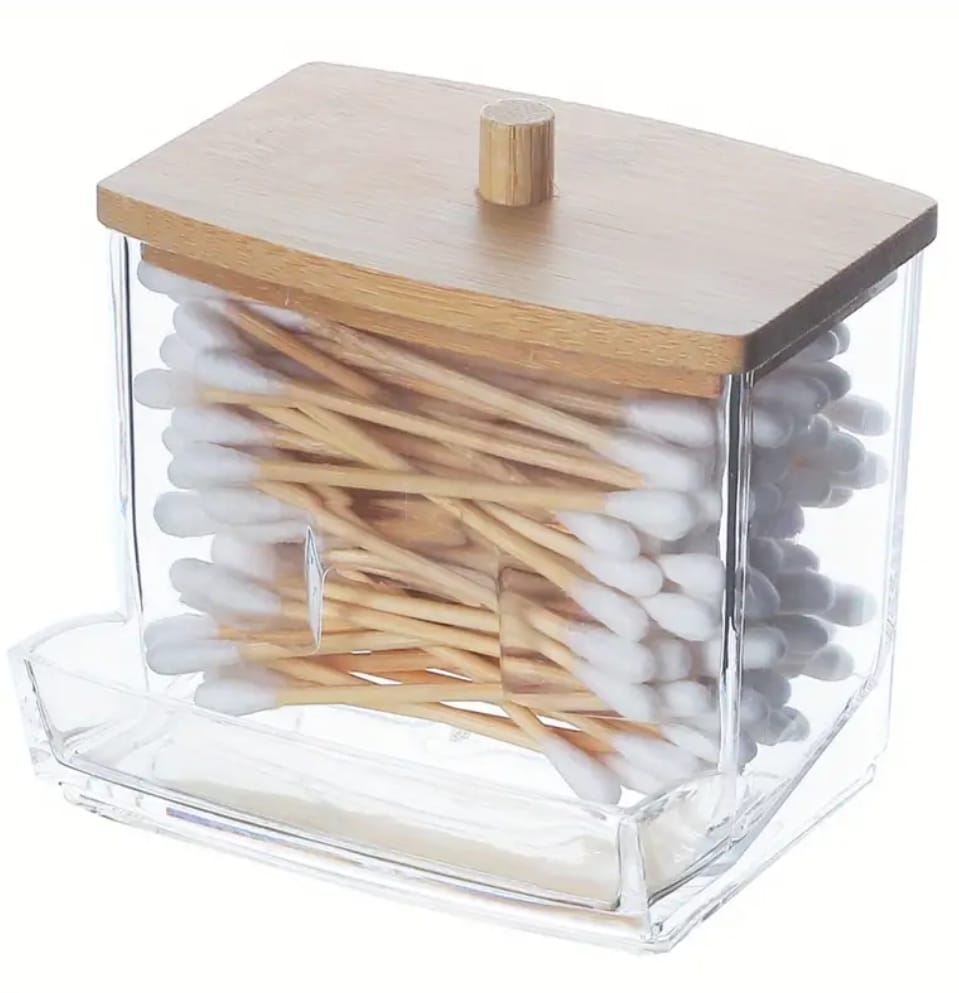 Cotton Bud Holder Storage Organiser Cotton Swab Dispenser Container with Lid