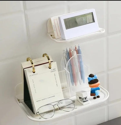 Foldable Wall Shelf – Wall Mounted Plastic Storage Rack for Towels, Clothes &amp; Accessories