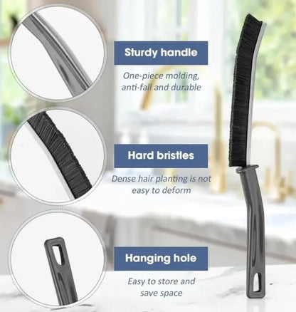 3-Piece Hard Bristle Crevice Cleaning Brush Set – Multifunctional Gap Cleaners for Home &amp; Kitchen