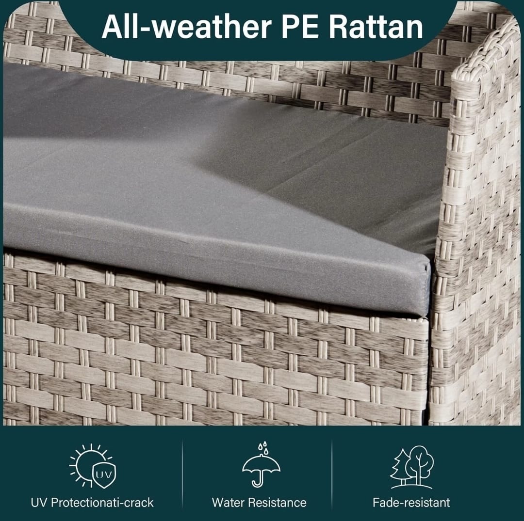 4 Piece Rattan Outdoor Furniture Sofa Table Chair Set Garden Patio Conservatory