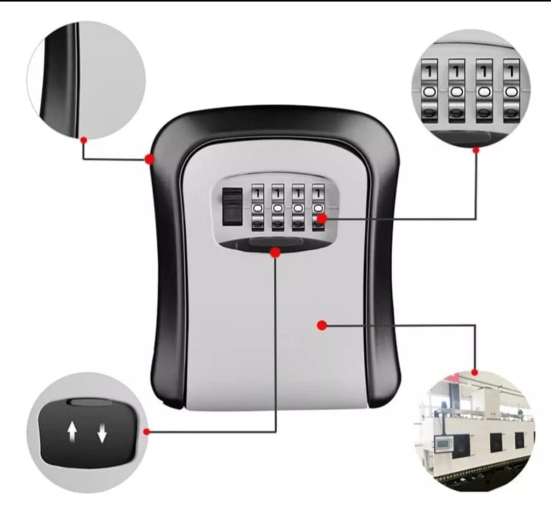 Outdoor Key Safe Box 4 Digit Wall Mounted High Security Code Lock-Storage Set UK