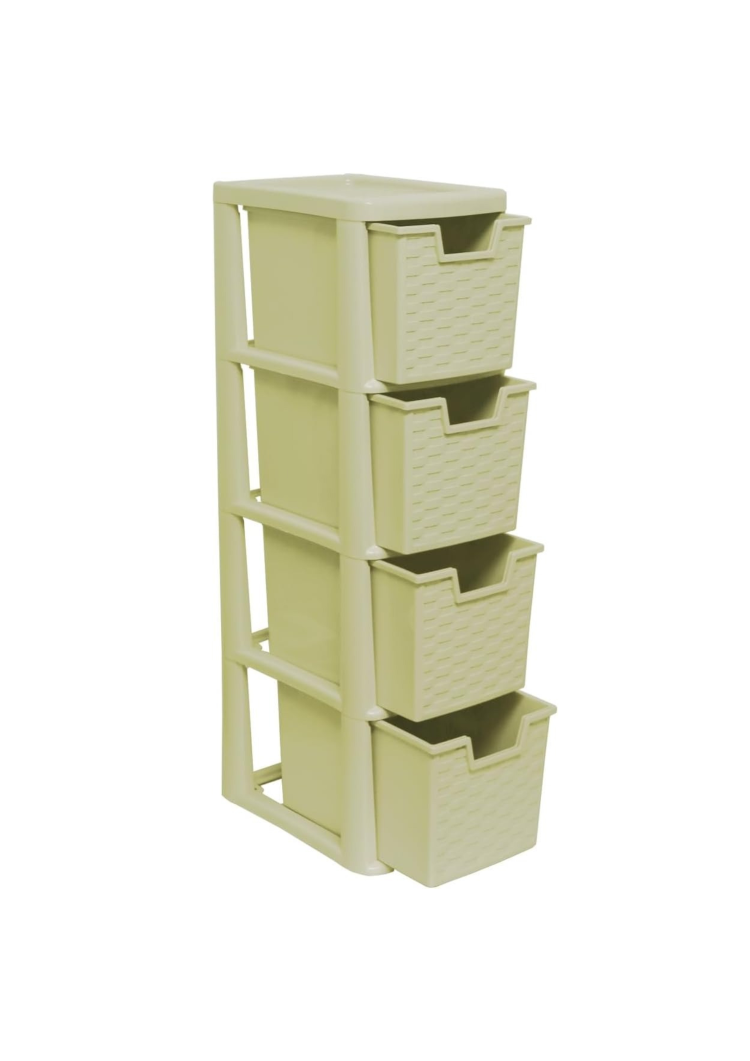 4 Drawer Storage Tower Unit – A5 Desktop Organizer for Home, Office, School | Stationery, Cosmetics &amp; Jewellery Box – Cream Colour