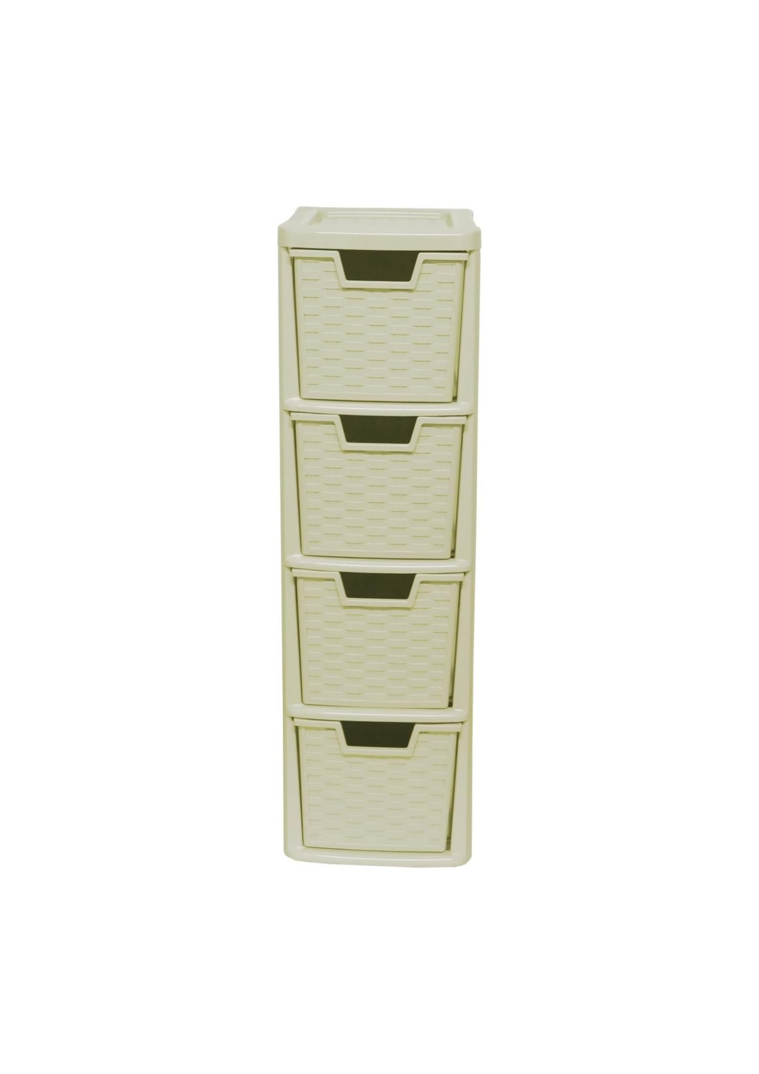 4 Drawer Storage Tower Unit – A5 Desktop Organizer for Home, Office, School | Stationery, Cosmetics &amp; Jewellery Box – Cream Colour